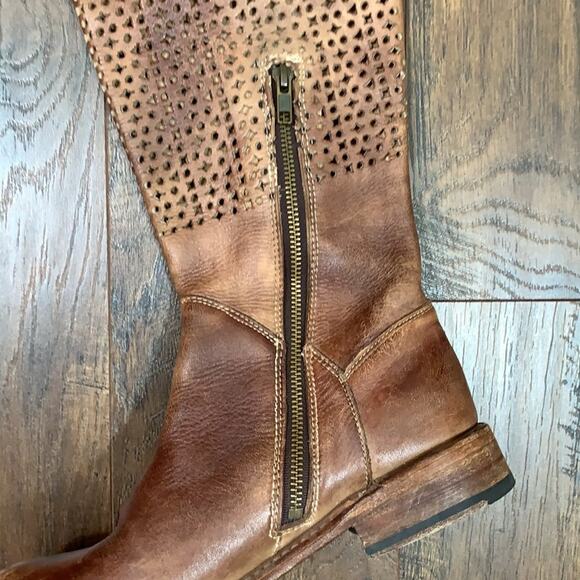 Bed Stu Cambridge Tan Driftwood Leather Knee High Boots Distressed - Picture 6 of 12